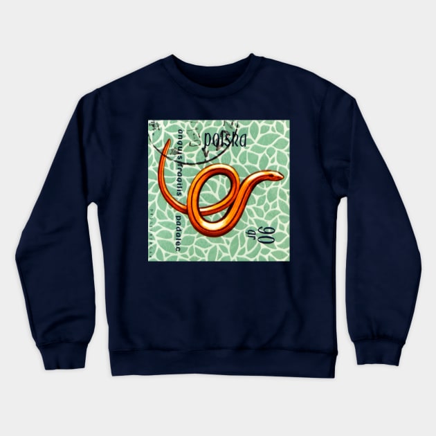 Polska Gold Snake Print Crewneck Sweatshirt by Go-Postal